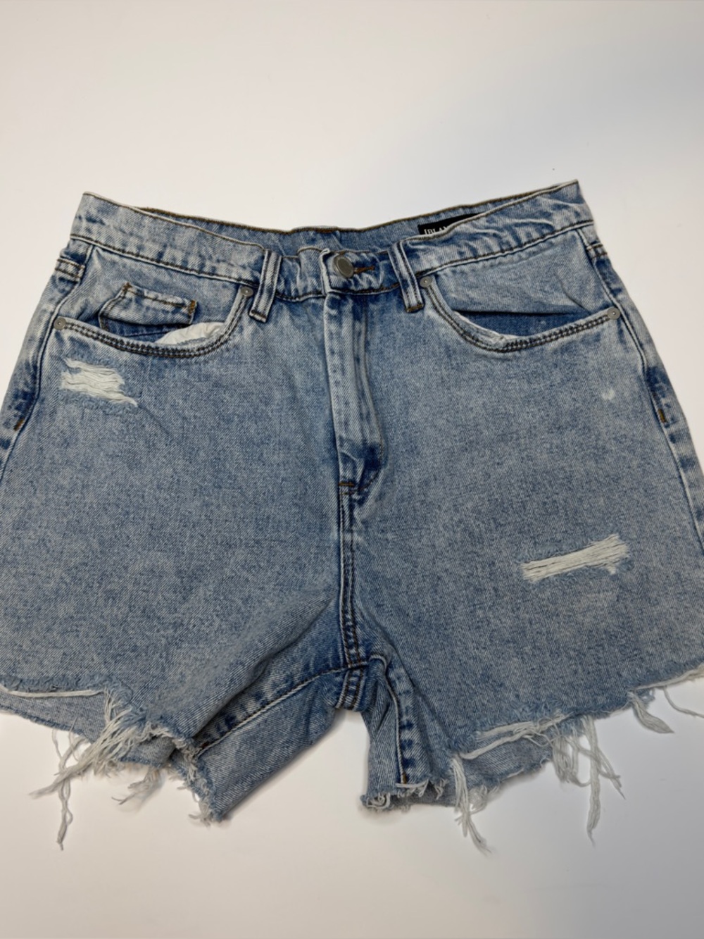 BlankNYC Distressed High Waisted Denim Shorts Size 30